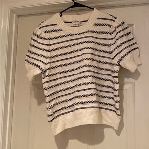 Design History White Mira Puff Short Sleeve Sweater - Size XXLP